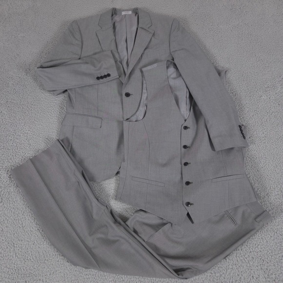 slim fit dress slacks Haggar 4-Way Stretch Dress Pants, Flat Front in Light Grey